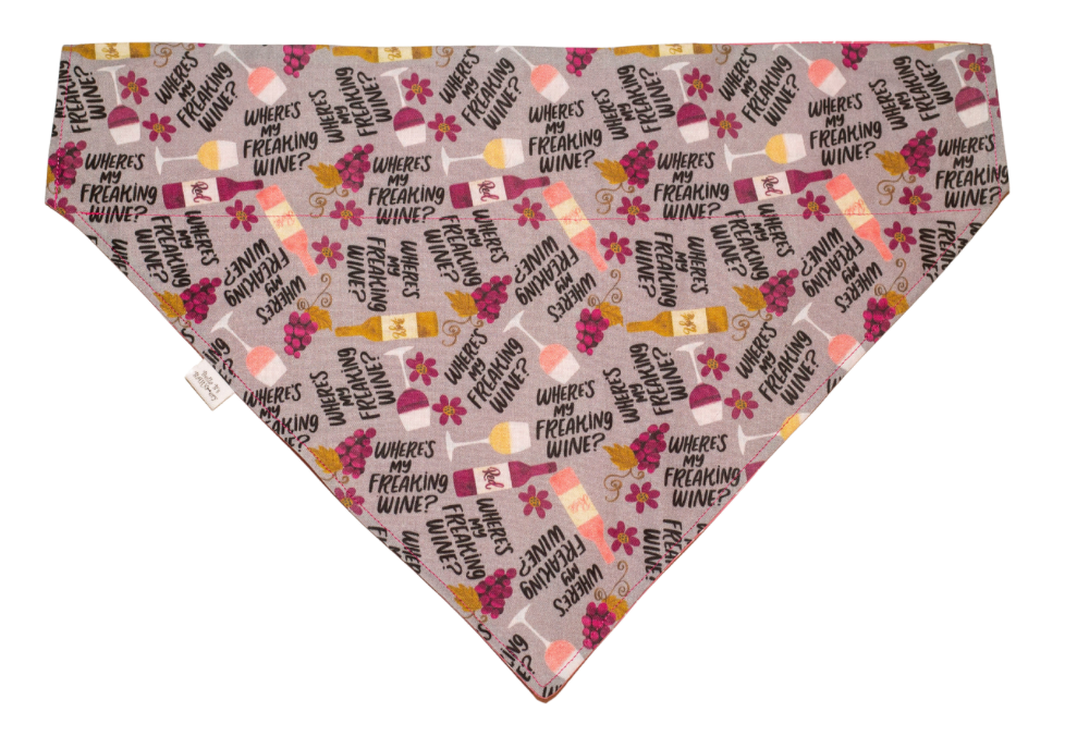 Where's My Freaking Wine Dog Bandana