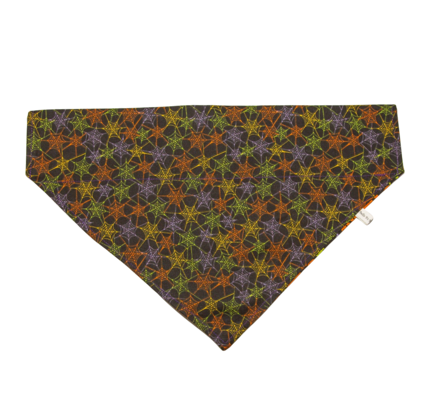 Jack-O-Lantern and Webs Dog Bandana