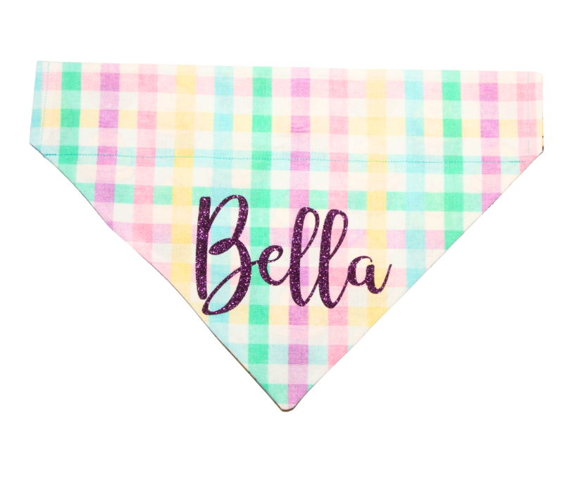 Easter Chick Cupcakes Plaid Dog Bandana