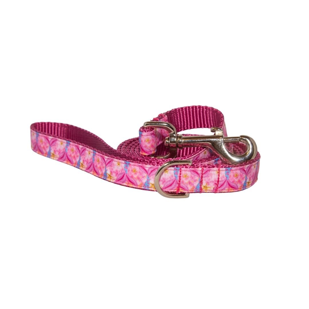 Pink Mermaid Tail Dog Collar and Leash (1" Wide)