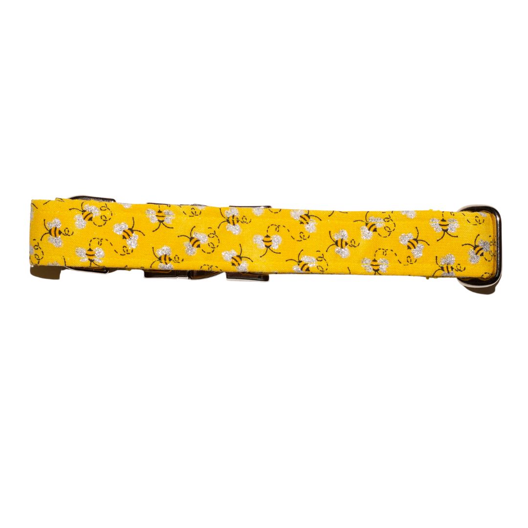 Bee Fabric Dog Collar