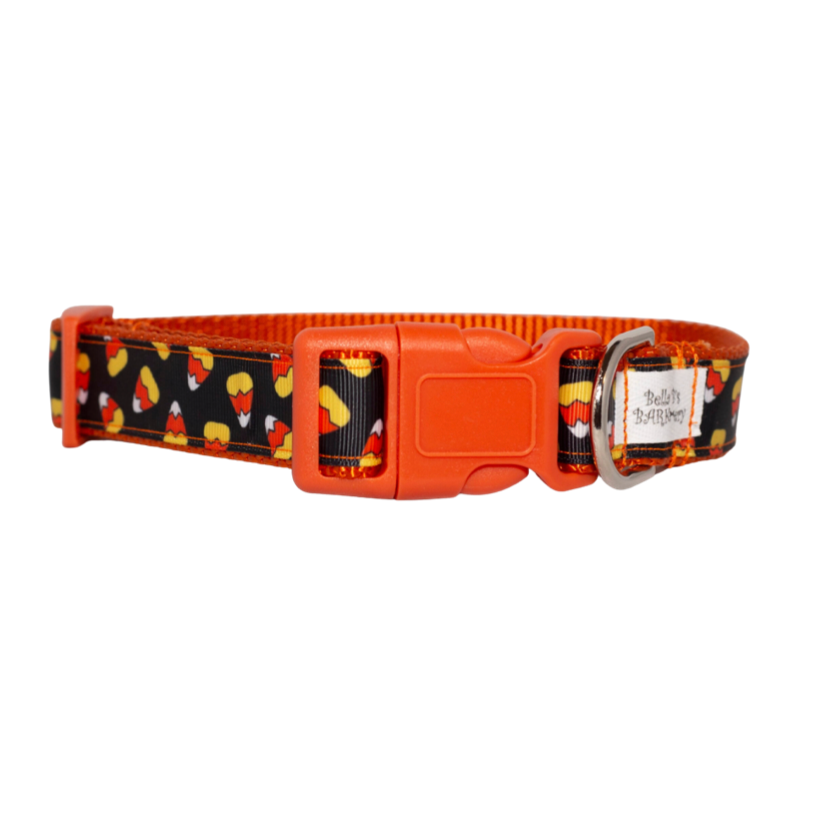 Candy Corn Halloween Dog Collar (1" Wide)