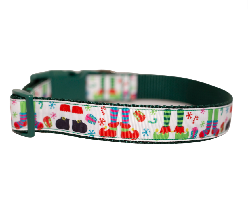 Holiday Feet Christmas/Holiday Dog Collar (1" Wide)
