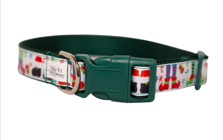 Holiday Feet Christmas/Holiday Dog Collar (1" Wide)