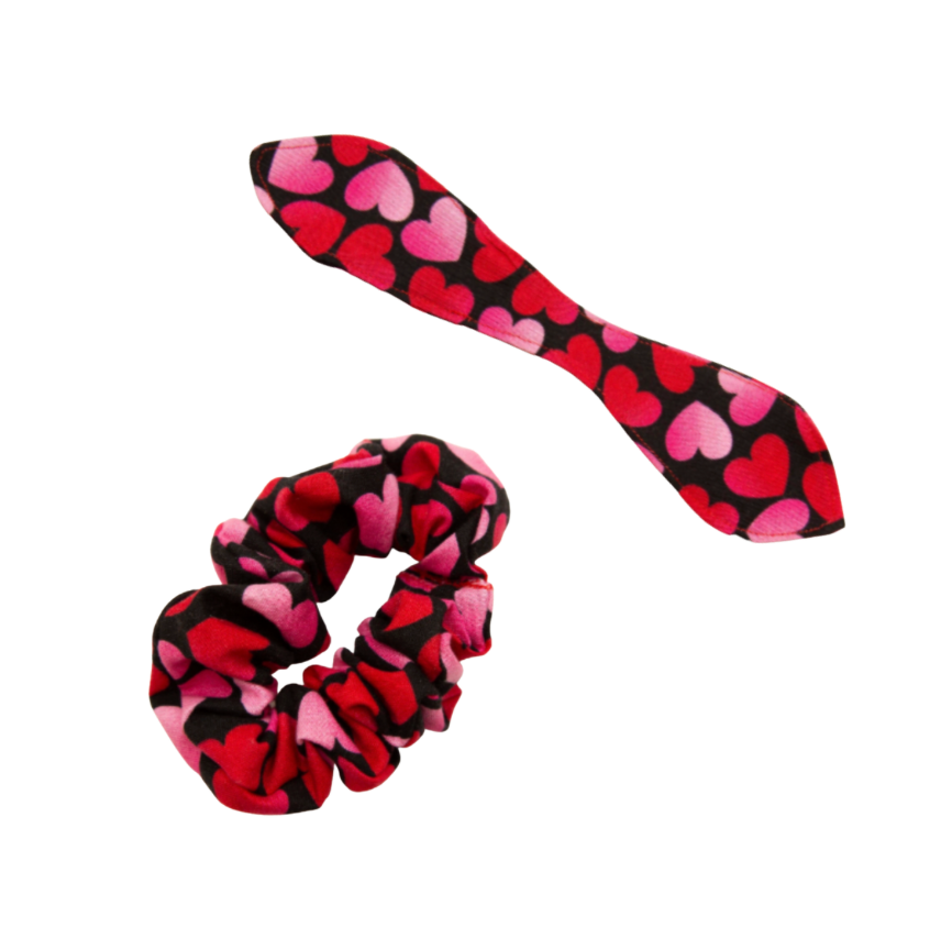 Hearts Scrunchie with bow option