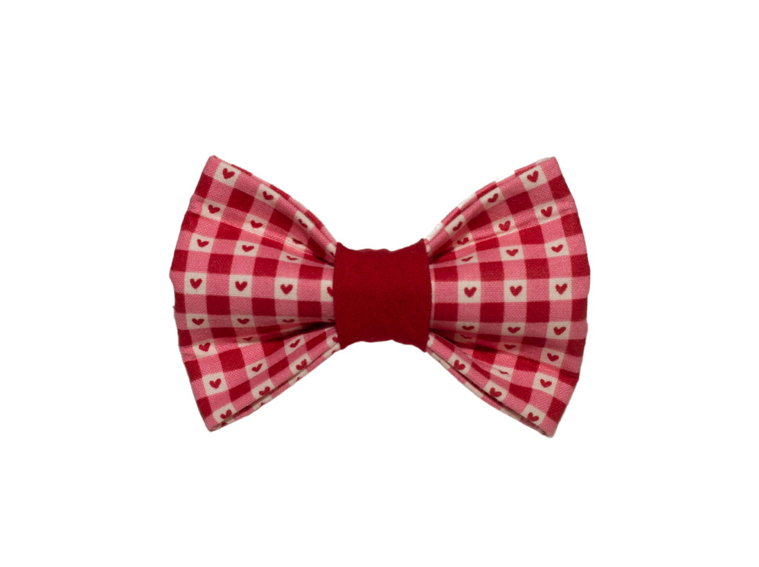 Valentine's Day Gingham Bow Tie for Dogs