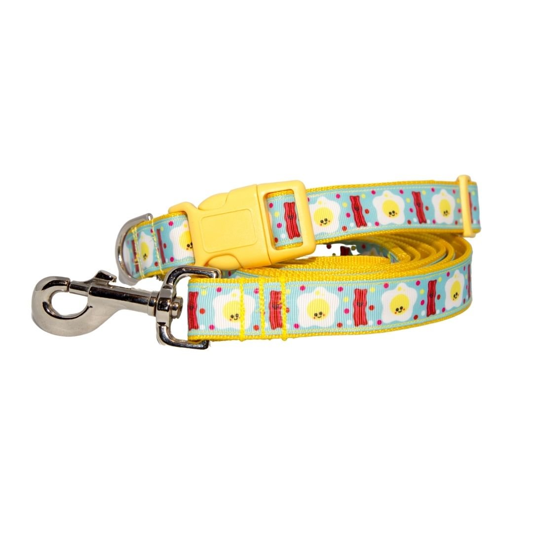 Bacon and Eggs Dog Collar or Set (1" Wide)