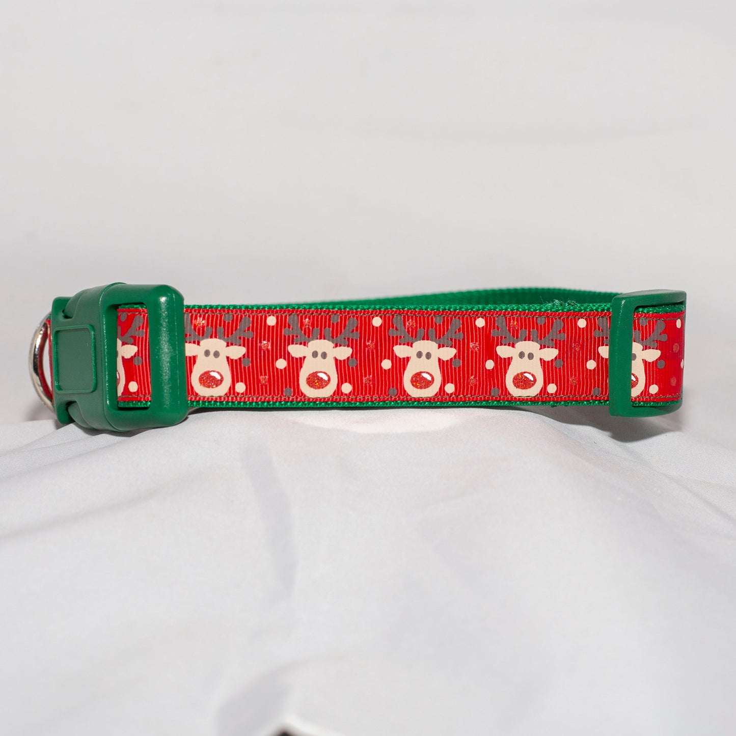 Reindeer Christmas Dog Collar (1" Wide)
