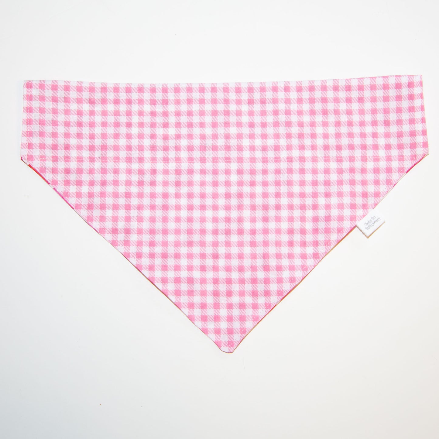 Pink Gingham and Hearts Valentines Day Bandana