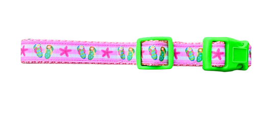 Beach Club Flip Flop Dog Collar 3/4"
