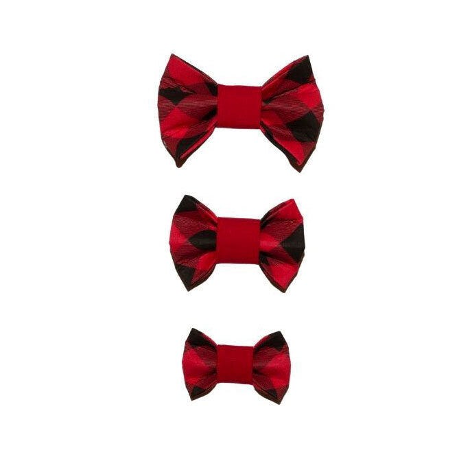 Red Buffalo Plaid Bow Tie For Dogs