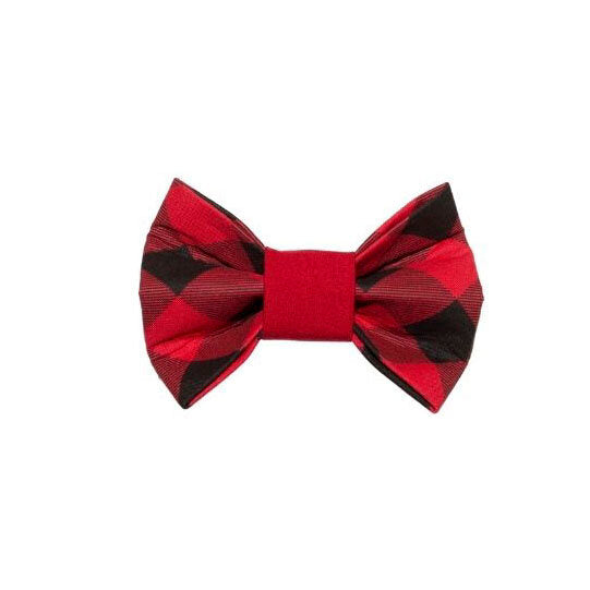 Red Buffalo Plaid Bow Tie For Dogs