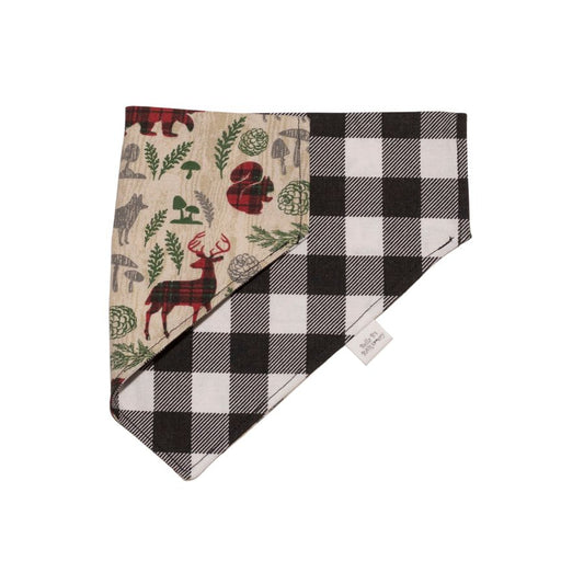 White Buffalo Check Reversible Dog Bandana