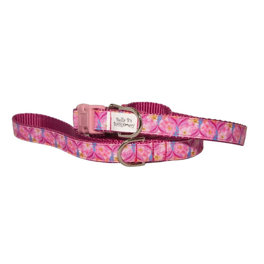 Pink Mermaid Tail Dog Collar and Optional Leash (3/4" Wide)