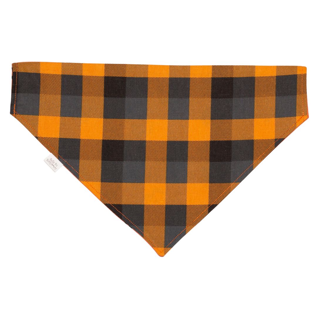 Jack-O-Lantern Plaid Dog Bandana