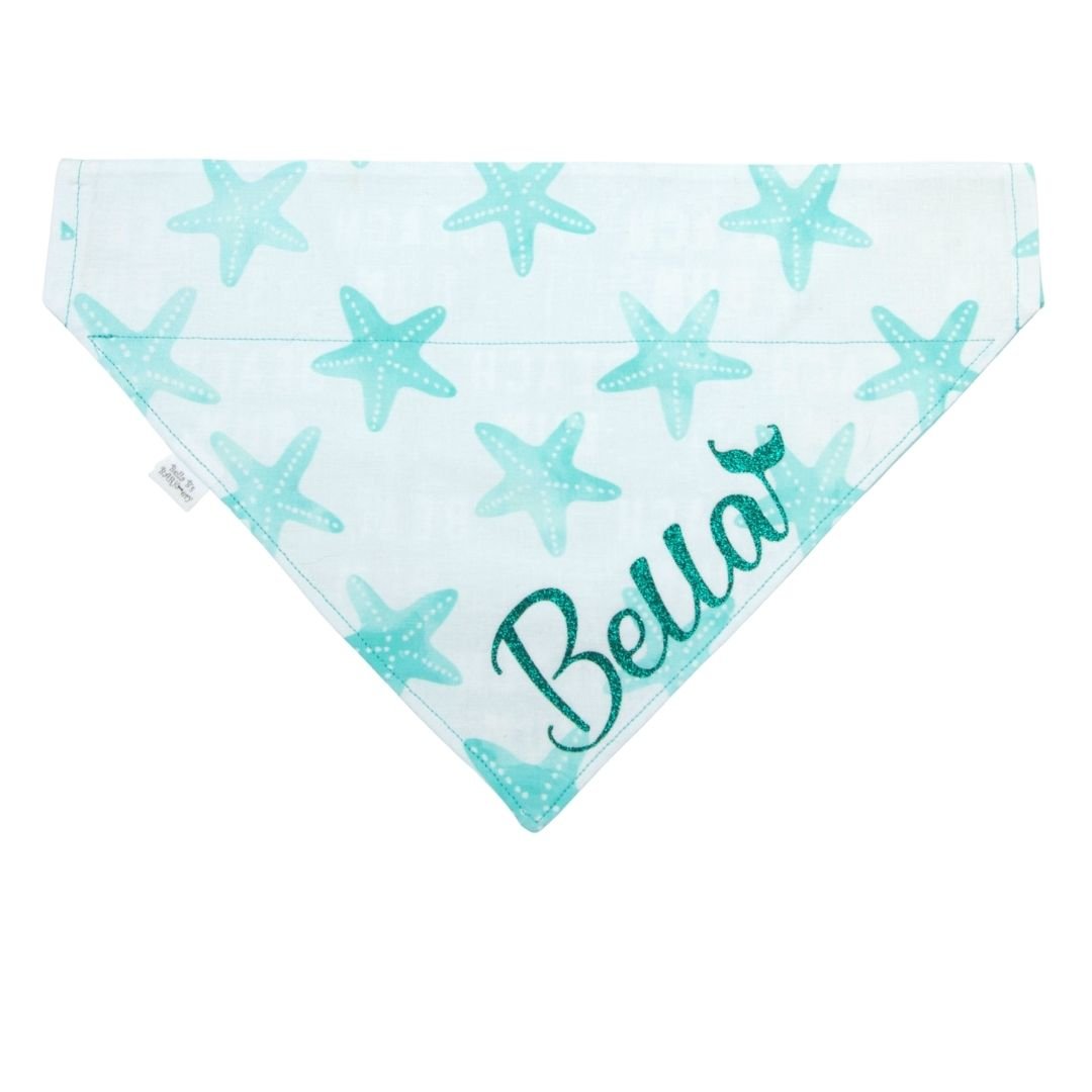 Turquoise Starfish / Beach Bum Dog Reversible Bandana