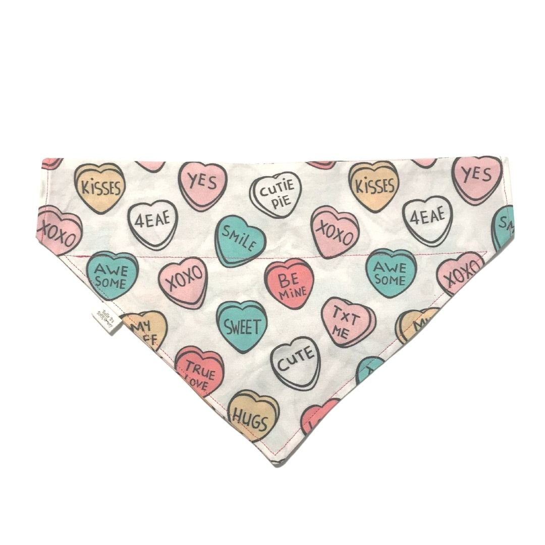 Conversation Hearts Dog Bandana