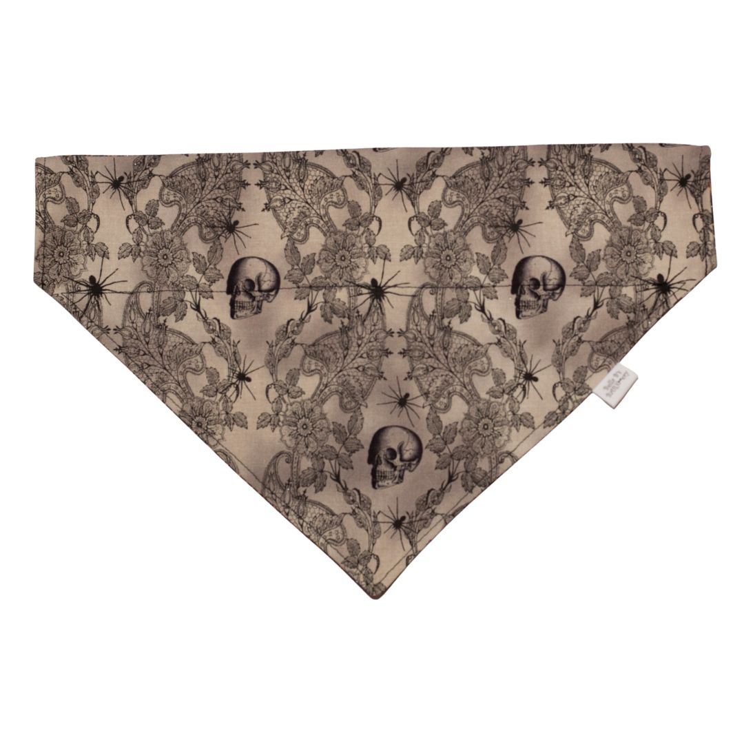 Spider Webs and Skulls Dog Bandana