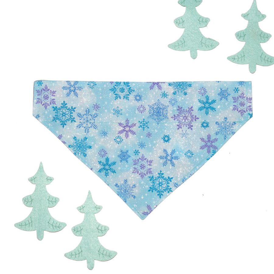 Ugly Christmas Sweater / Winter Snow Flakes  Reversible Personalized Dog Bandana