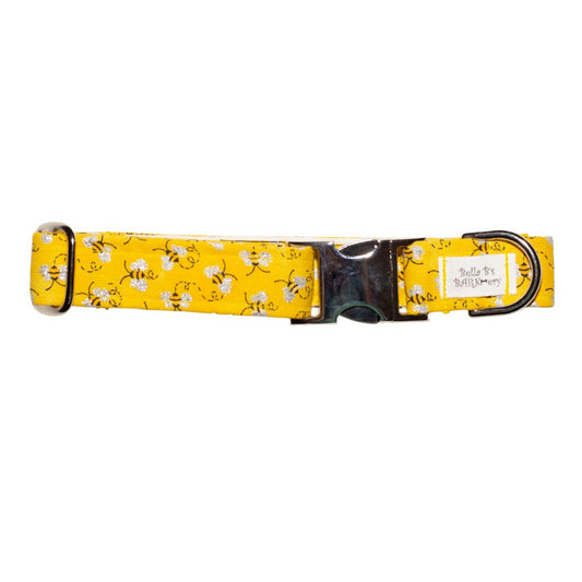 Bee Fabric Dog Collar