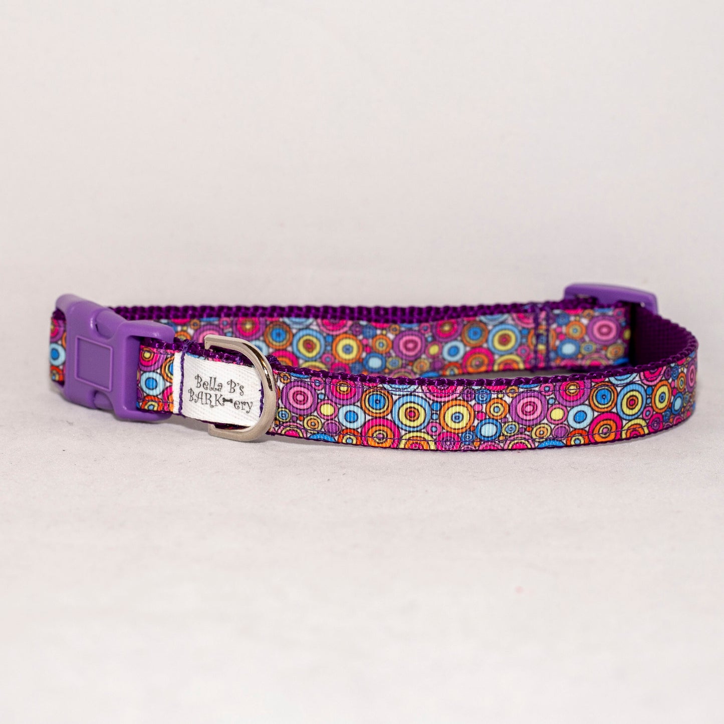 Multi Colored Circles Collar and Leash (3/4" Wide)