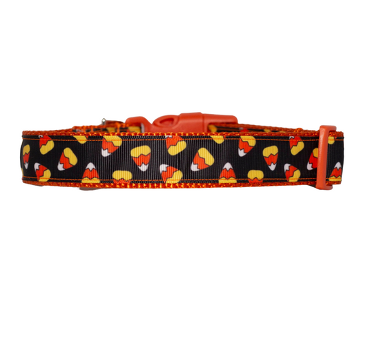 Candy Corn Halloween Dog Collar (1" Wide)