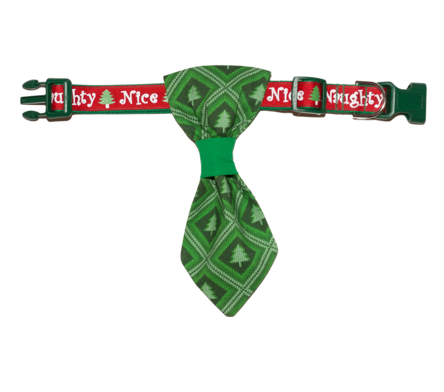 Christmas Tree Argyle Collar Tie For Dogs