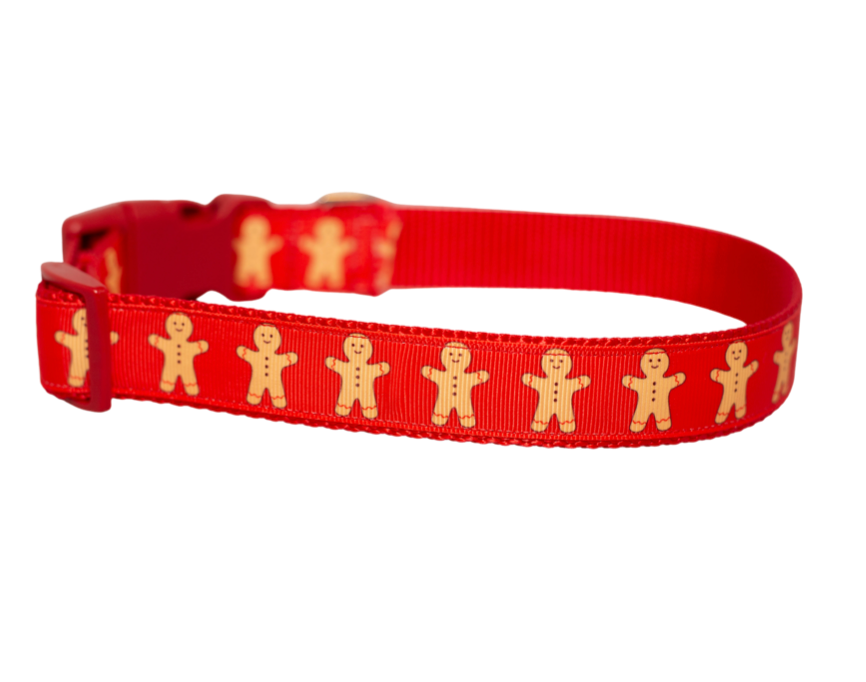 Gingerbread Christmas/Holiday Dog Collar  (1" Wide)