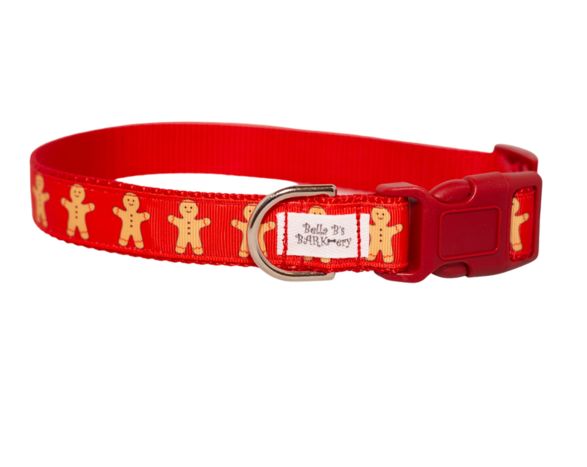 Gingerbread Christmas/Holiday Dog Collar  (1" Wide)