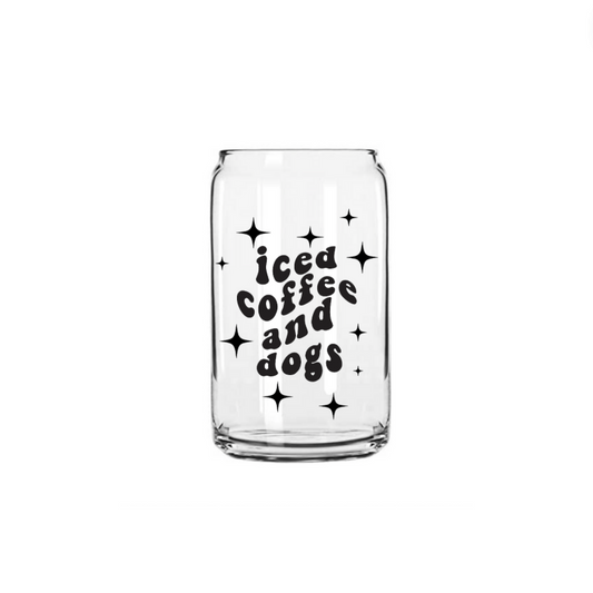 Dog MOM or Dog DAD 16oz Clear Glass Cup with Bamboo Lid, Jar Can with –  Briggs 'n' Wiggles