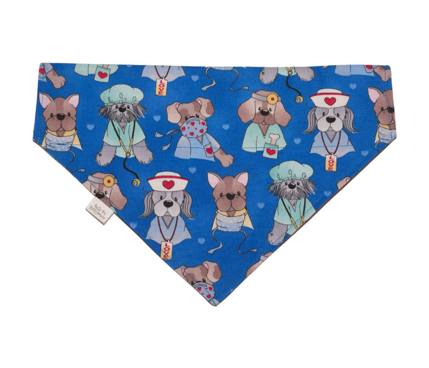 Doctor, Nurse, Veterinarian, First Responder Dog Bandana