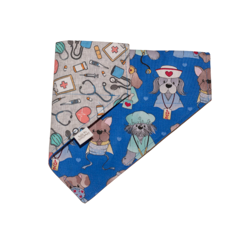 Doctor, Nurse, Veterinarian, First Responder Dog Bandana