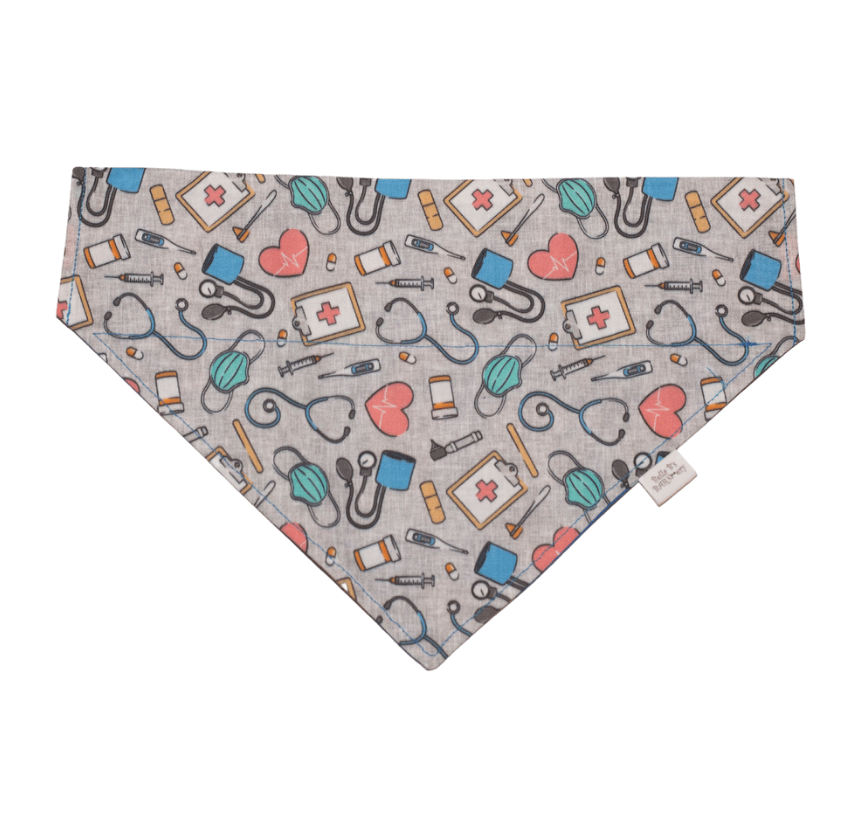 Doctor, Nurse, Veterinarian, First Responder Dog Bandana