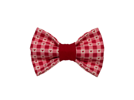 Valentine's Day Gingham Bow Tie for Dogs