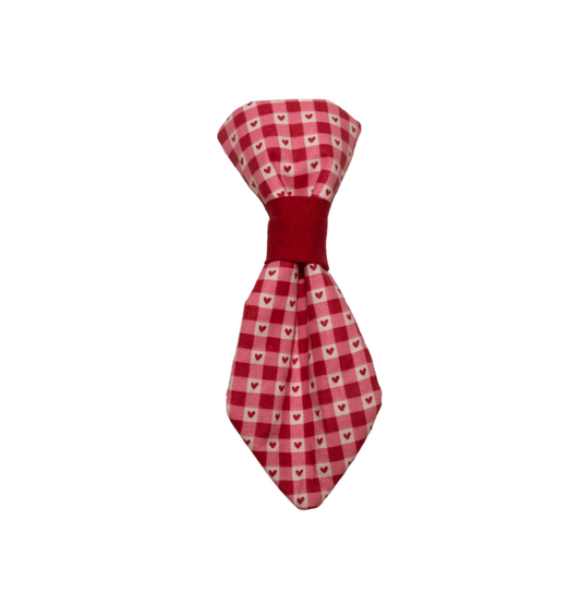 Valentine's Day Gingham Hearts Collar Tie