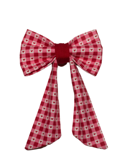 Valentine's Day Gingham Sailor Bow for Dogs