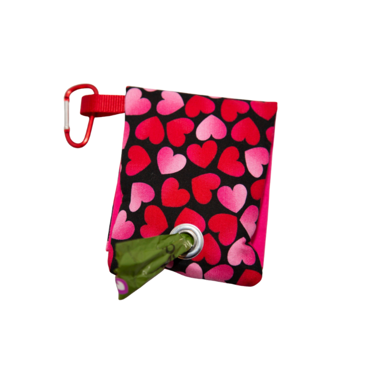 Valentine's Day Hearts Dog Leash Bag-Poop Bag Dispenser