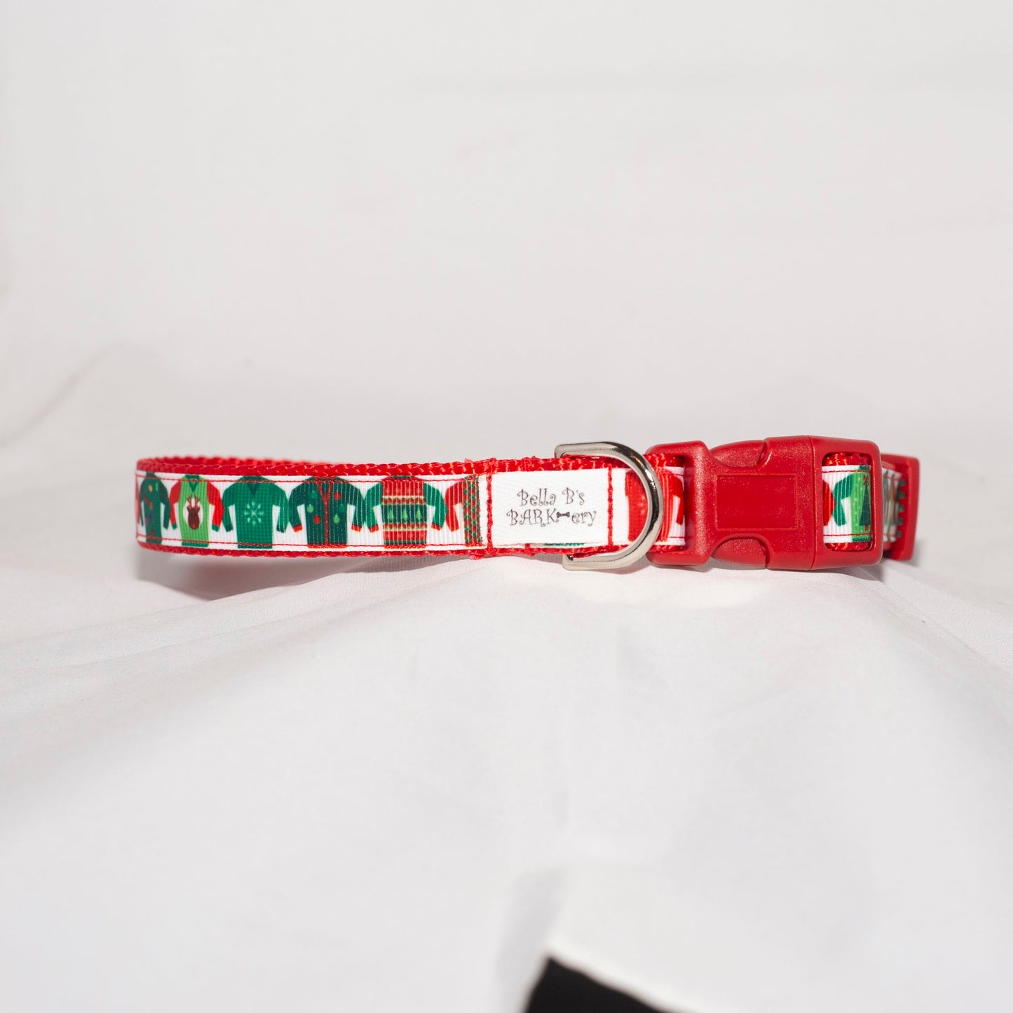 Ugly Sweater Holiday  Dog Collar (1" Wide and 3/4" Wide)