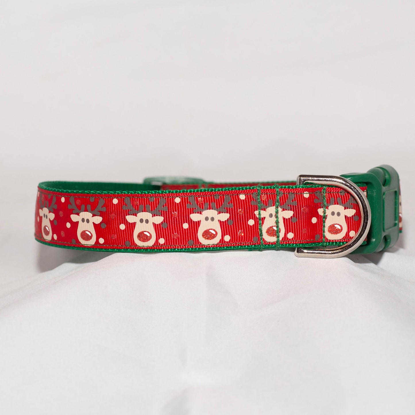Reindeer Christmas Dog Collar  (1" Wide)