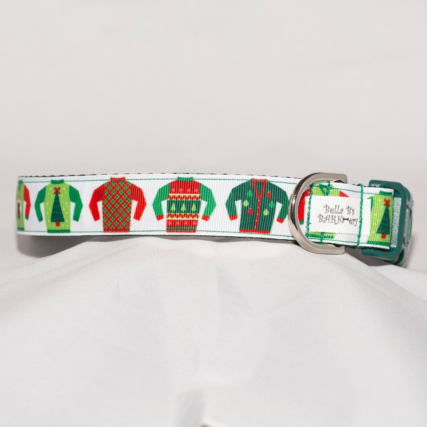 Ugly Sweater Holiday  Dog Collar (1" Wide and 3/4" Wide)