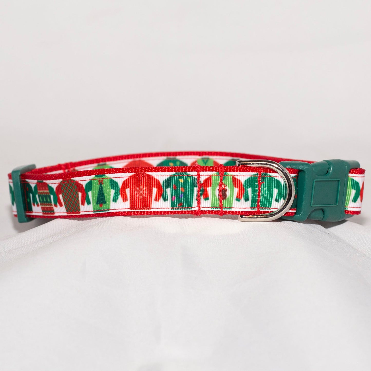 Ugly Sweater Holiday  Dog Collar (1" Wide and 3/4" Wide)
