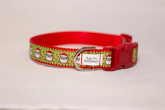 Santa Christmas/Holiday Dog Collar  (1" Wide)
